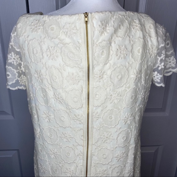 🔥SOLD🔥 Maggy London Retro Lace Overlay Dress Cream 12 - Picture 8 of 16